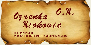 Ozrenka Mioković vizit kartica